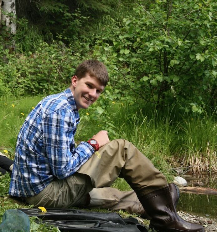 Student in waders